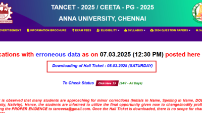 TANCET 2025 admit card release date postponed, check details here