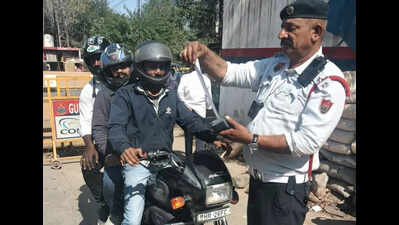 Triple riding to lane violations: 5k fined in Gurgaon last month ...