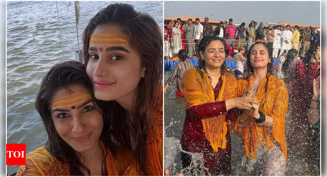 Raveena Tandon shares unseen pictures with her daughter Rasha Thadani from Maha Kumbh