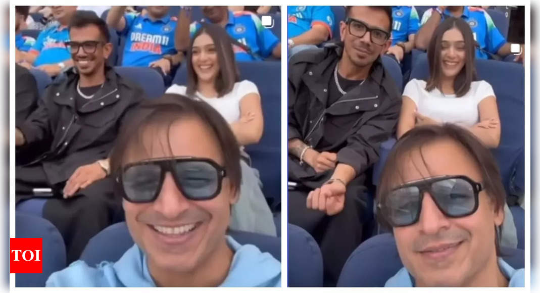 Vivek Oberoi shares video from Ind vs NZ final with Yuzvendra Chahal and RJ Mahvash: 'Kya lagta hai... India jeetegi?'