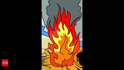 Ambulance gutted in fire in Vijayawada