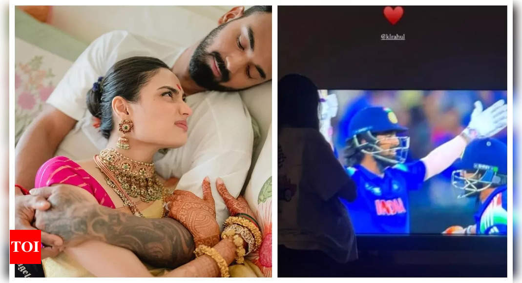 Mommy-to-be Athiya Shetty flaunts cute baby bump as she is all hearts for KL Rahul after team India’s historic win at Champions Trophy 2025 – See post | – The Times of India