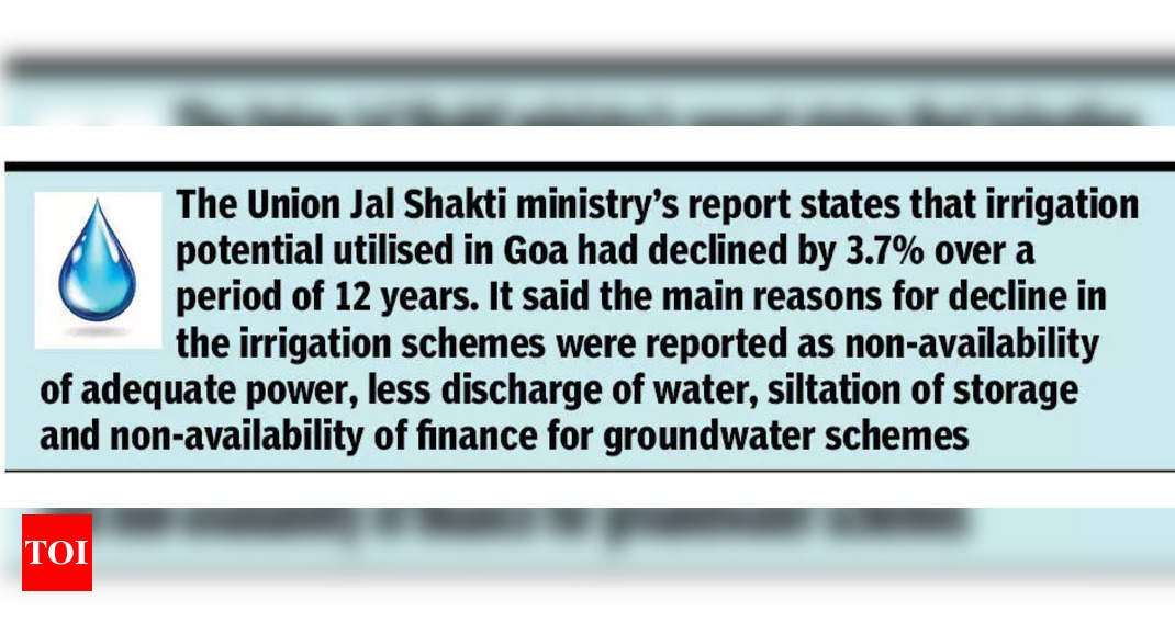 21% dip in Goa’s minor irrigation projects, shows central govt data 