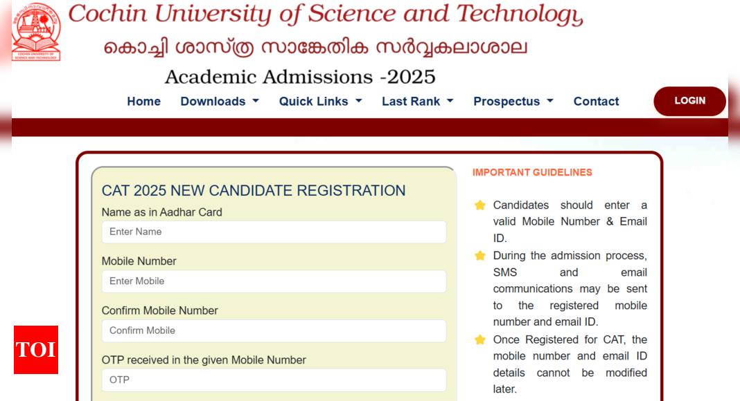 CUSAT CAT 2025 application deadline today, exam from May 10: Here's the direct link to register