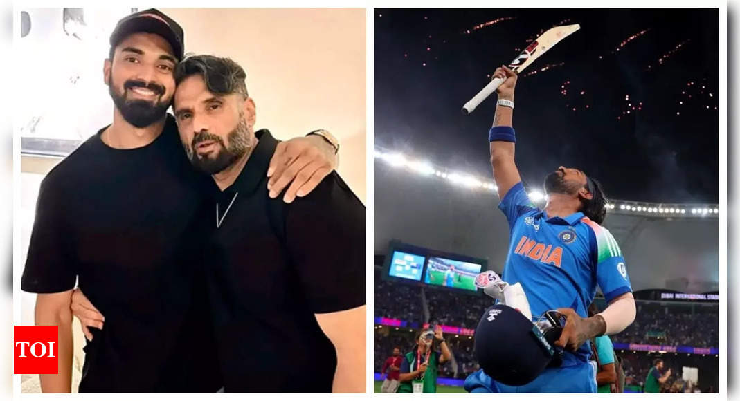 Suniel Shetty joins pregnant daughter Athiya Shetty in cheering for KL Rahul; fans say 'Sasur ho to aisa'