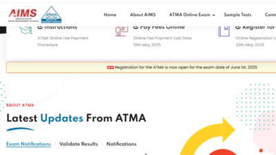 AIMS ATMA June 2025 registration begins @ atmaaims.com: Check direct link, important dates and other details here