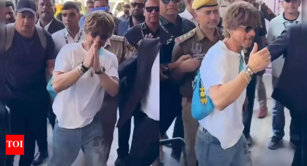 Shah Rukh Khan makes a stylish exit from Jaipur, greets fans with warm namaste and adaab: Video