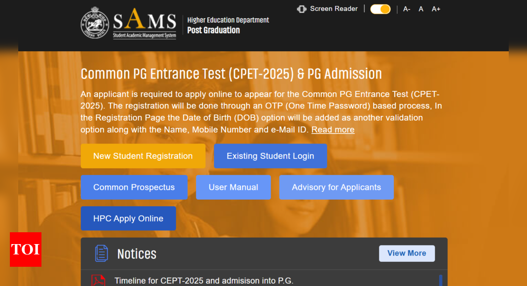 Odisha SAMS CPET 2025 registration begins for PG entrance test, here's the direct link