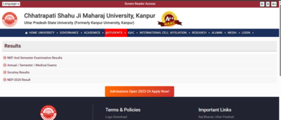 CSJMU result 2024 released: Check direct link to download scorecards for UG and PG courses