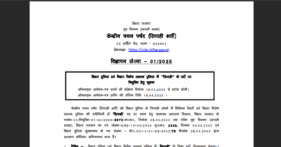 CSBC Bihar Constable recruitment 2025 notice released for 19838 posts: Check key details here