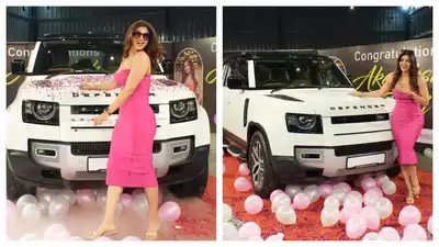 Akanksha Puri with her new Defender