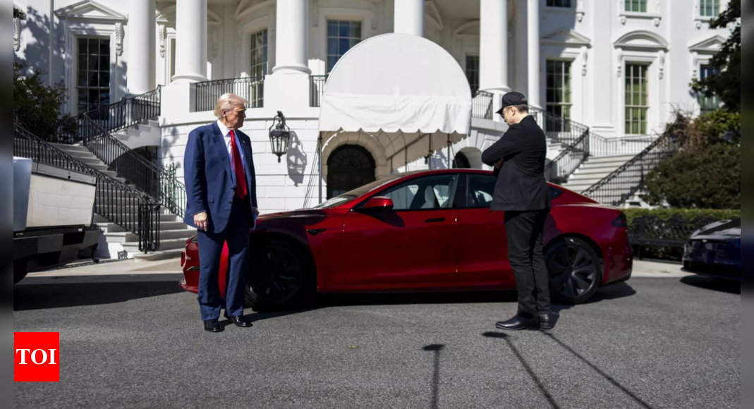 Watch: Donald Trump buys red Tesla Model S from Elon Musk, says he wants no discount – The Times of India