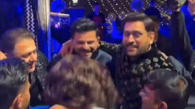 Viral video: MS Dhoni, Suresh Raina, and Rishabh Pant set the dance floor on fire at 'Sangeet' ceremony