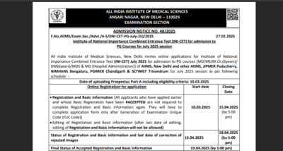 AIIMS INICET July session 2025 registration window opens: Direct link to apply here