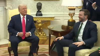 'What’s with these socks': Donald Trump teases JD Vance in Oval Office; watch video