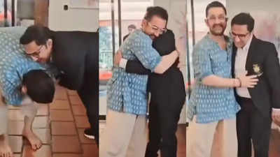 Aamir Khan rushes to touch the feet of his 'Dangal' coach; Says "Inhone meri cigarette chuda di" - Watch Video