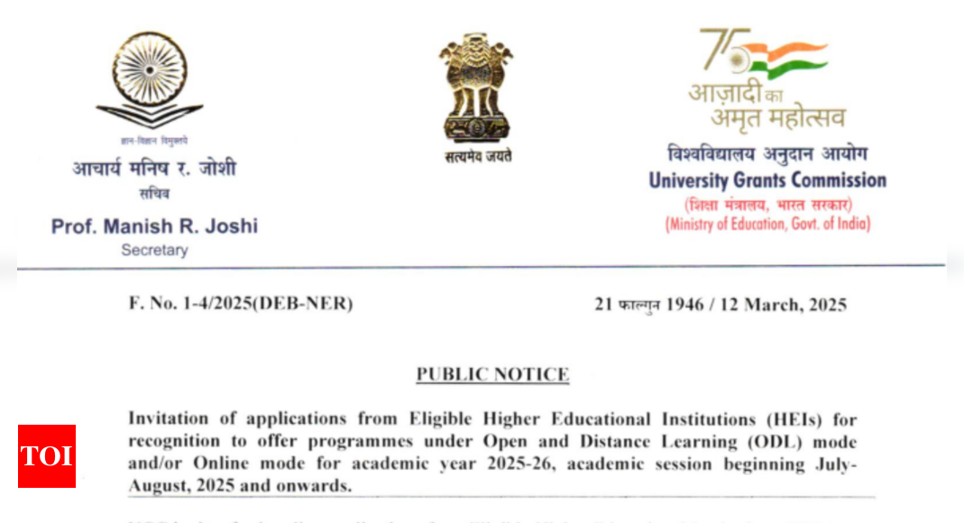 UGC invites applications from universities for approval of ODL, online courses for academic year 2025-26