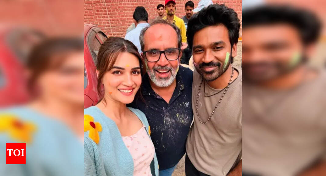 Kriti Sanon, Dhanush get drenched in Holi colours for 'Tere Ishk Mein'