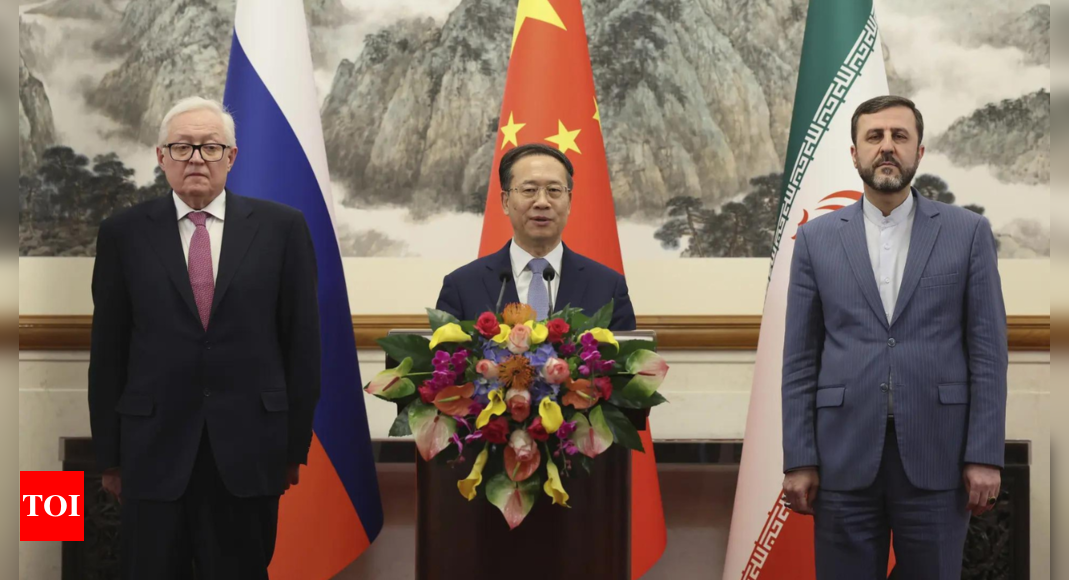 China, Russia and Iran call for end to US sanctions on Iran and the restart of nuclear talks