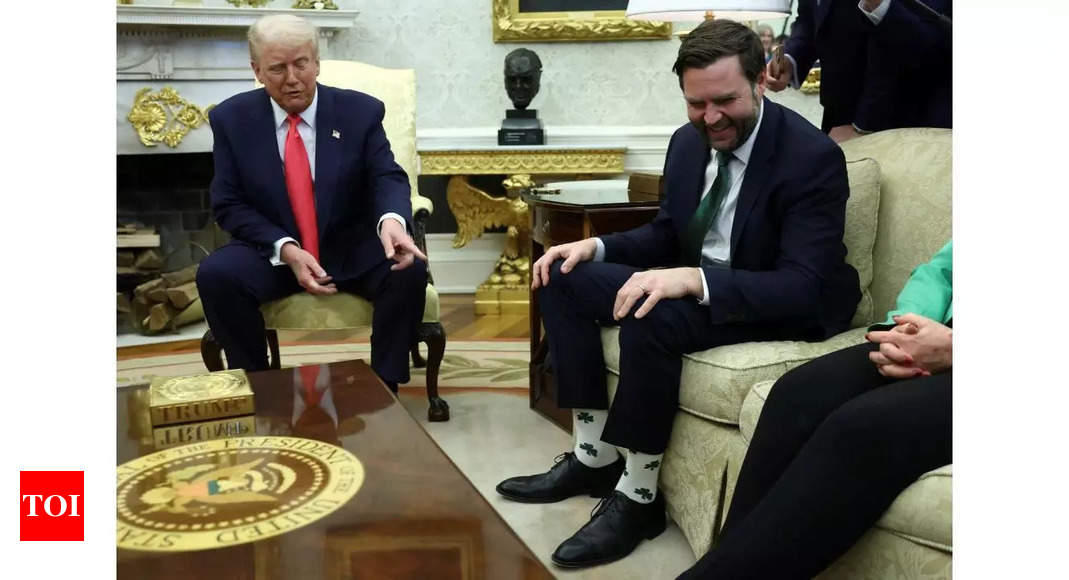 JD Vance's socks make it to the US President Donald Trump's video celebrating America's friendship with Ireland