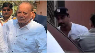 Ranbir Kapoor touches Salim Khan's feet at Deb Mukherjee's last rites