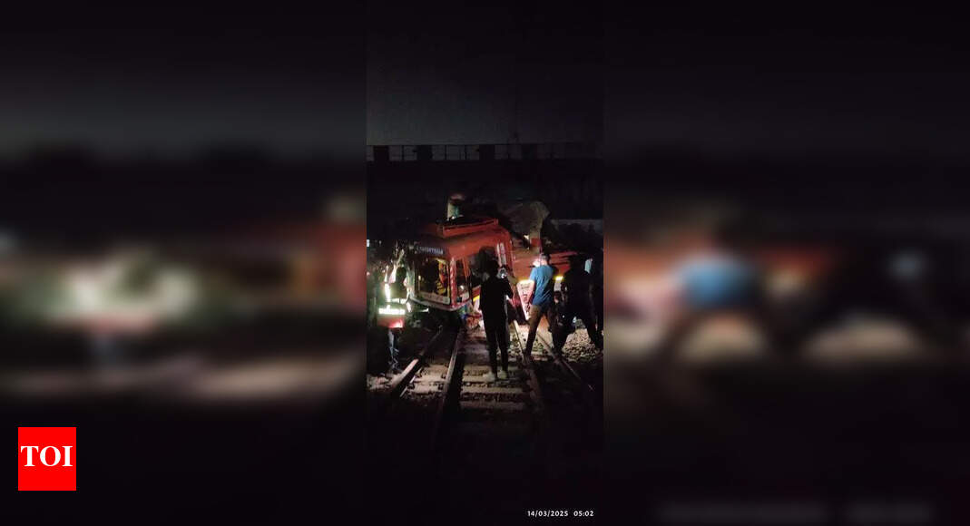 Train collides with truck that drove through closed crossing in Jalgaon ...