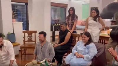 Aamir Khan, His Girlfriend Gauri Spratt, Ex-Wives Kiran Rao and Reena Dutta Attended Irfan Pathan's Anniversary Party Last Month: Watch Video