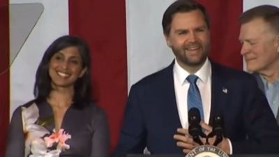 JD Vance's joke on wife Usha backfires as social media users suggest: 'Usha, run'