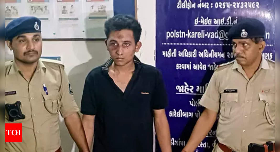 Video: Vadodara car crash accused limps, clutches ears during crime scene recreation