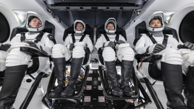 Sunita Williams and Butch Wilmore welcome their newly arrived replacements to the space station