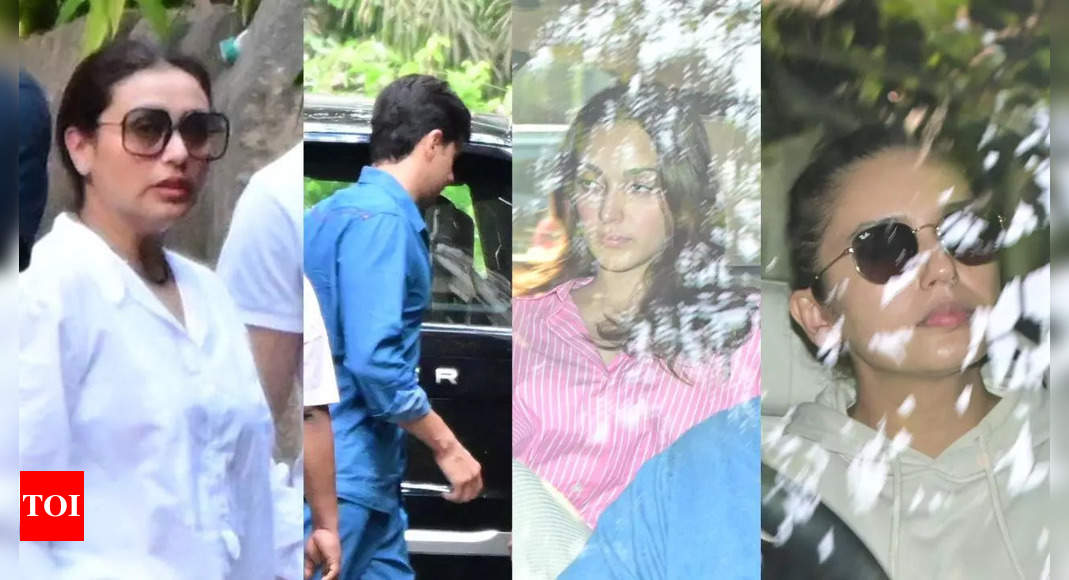 In Pics: Rani Mukerji, Sidharth Malhotra, Kiara Advani, Huma Qureshi, and others visit Ayan Mukerji's house to offer support during difficult times