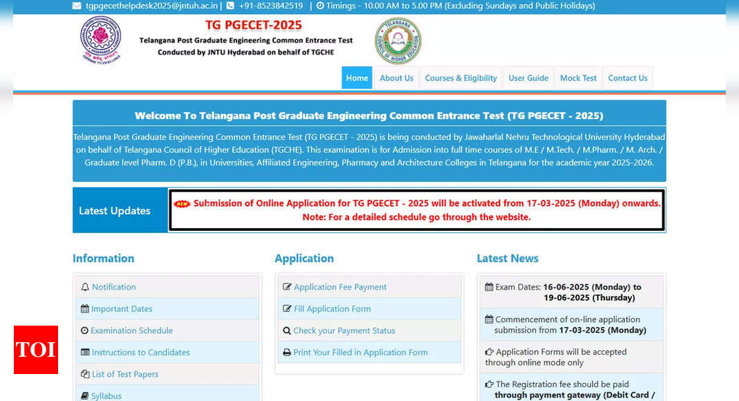 JNTUH to open TS PGECET 2025 registration on March 17, check details here