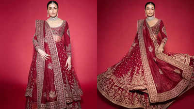 Mrs. Mahesh Babu is on fire! Namrata Shirodkar's red lehenga is bridal perfection