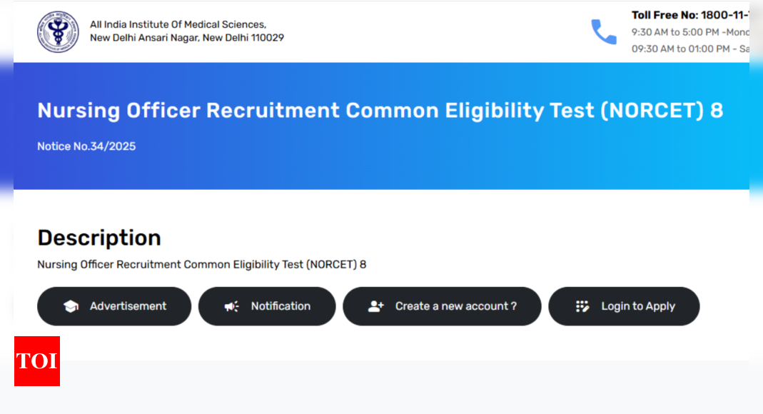 AIIMS NORCET 8 registration window to close today at this time: Check direct link here