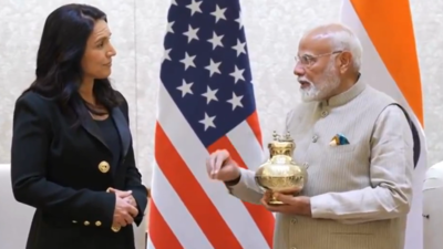 PM Modi meets US spy chief Tulsi Gabbard, gifts her Kumbh Gangajal