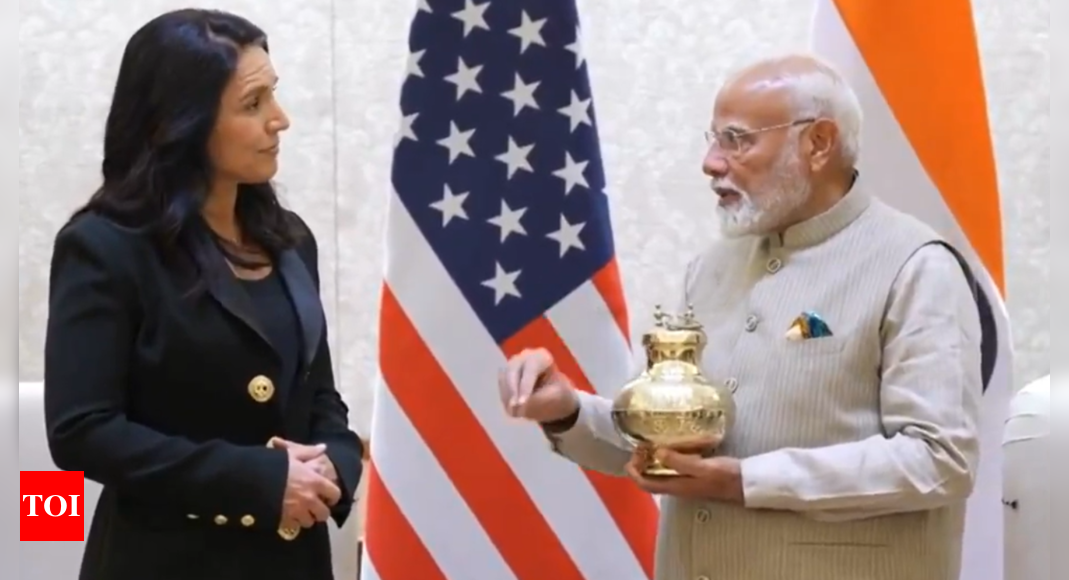 PM Modi meets US spy chief Tulsi Gabbard, gifts her Kumbh Gangajal