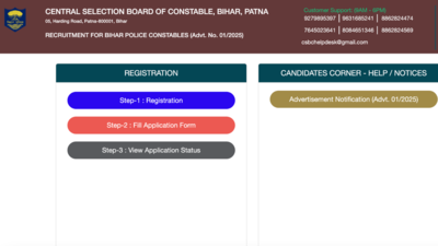 CSBC Bihar police constable recruitment 2025 application begins for 19,383 posts: Check direct link for application and other key details