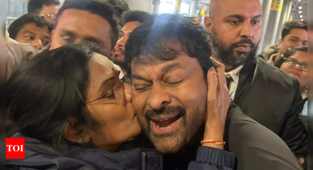 Chiranjeevi's fan KISSES him on arrival in London; actor's reaction goes viral - Video