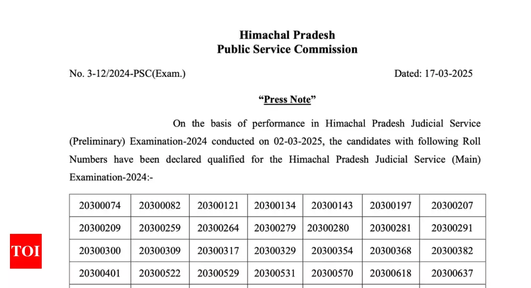 HPPSC judicial service prelims results 2025 released: Check result here and what to do next