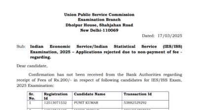 UPSC IES/ISS 2025 rejected candidates' list released, check official notice here