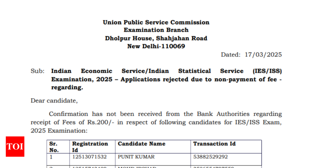 UPSC IES/ISS 2025 rejected candidates' list released, check official notice here