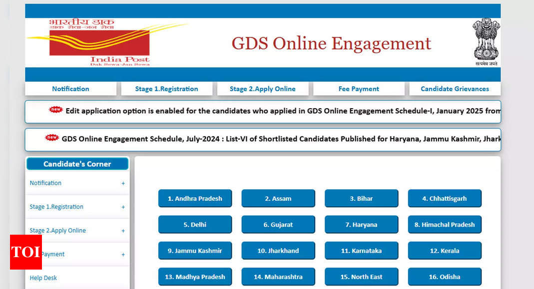 India Post GDS result 2025: Merit list for 21,413 posts soon at ...