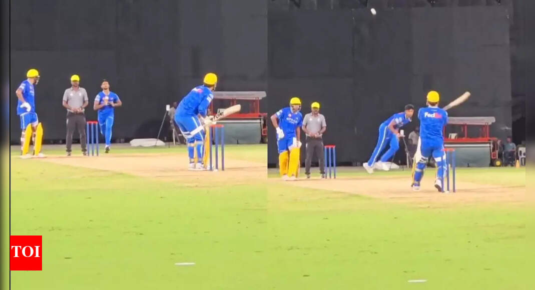 WATCH: MS Dhoni whacks his trademark Helicopter shot