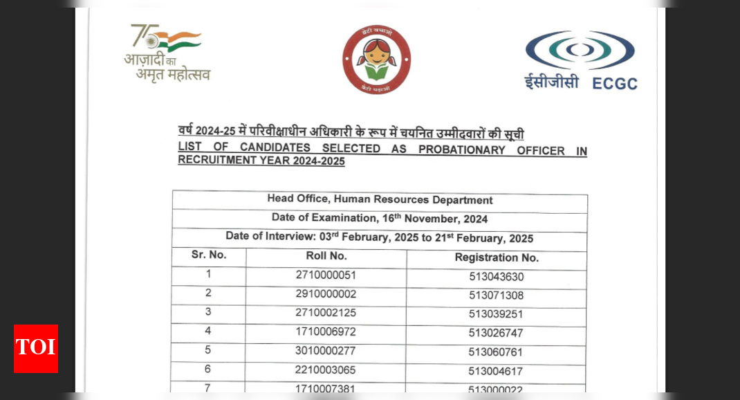 ECGC PO final result 2025 declared: Direct link to download scorecards here