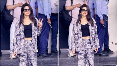 Priyanka Chopra steals the spotlight at the airport with dazzling Rs 2.7 crore diamond belly button ring