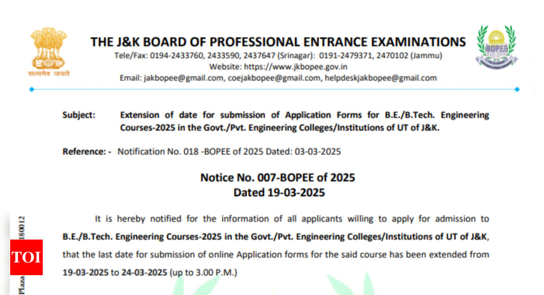 JKCET 2025 registration deadline extended till March 24: Check the official notice here