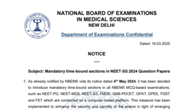 NBEMS issues important notice for NEET SS 2024, check details here