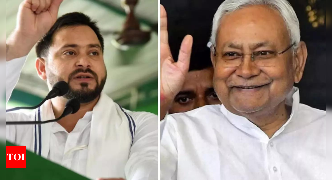 Tejashwi Yadav shares video of Nitish 'talking' during national anthem, raises questions on Bihar CM's health