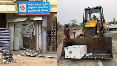 Thieves uproot ATM with excavator but run into police team