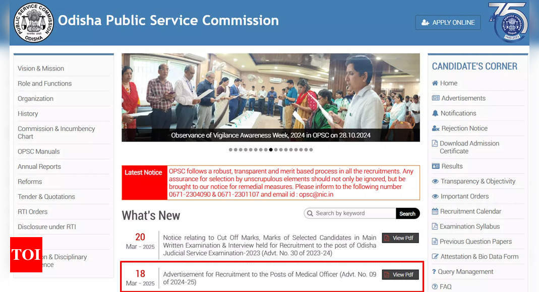 OPSC MO notification 2025 released for 5,248 posts; apply by April 24